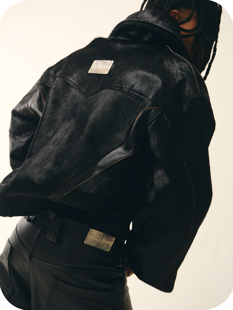Black Cowhide Jacket - Image 7