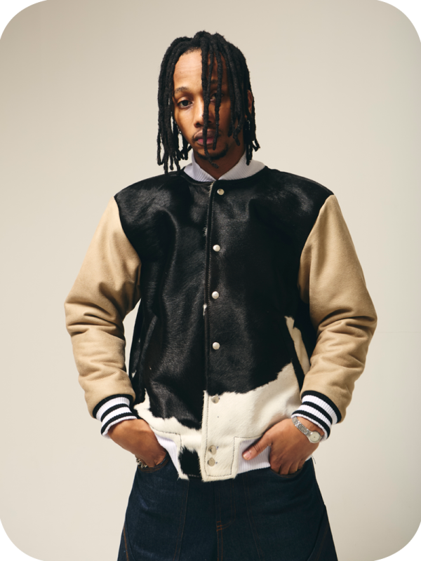 Cowhide Varsity Jacket