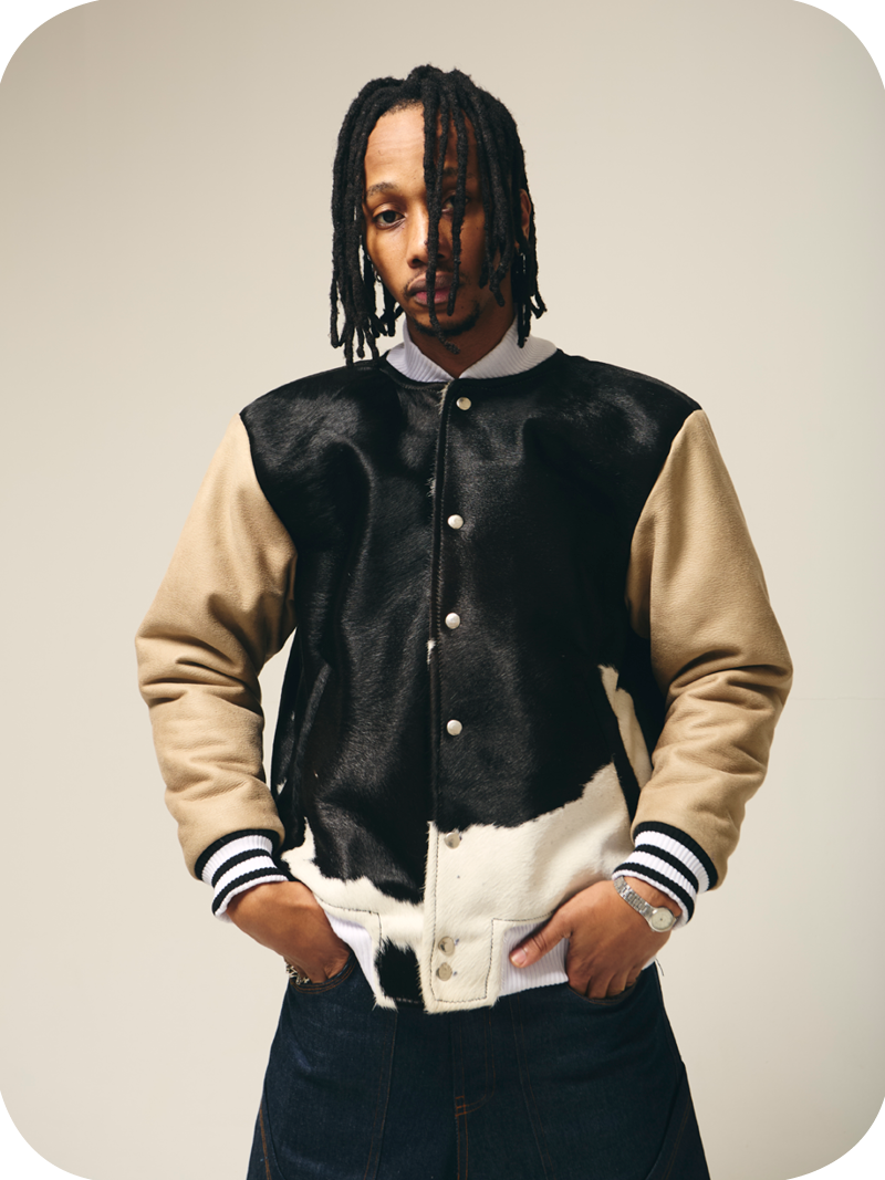 Cowhide Varsity Jacket