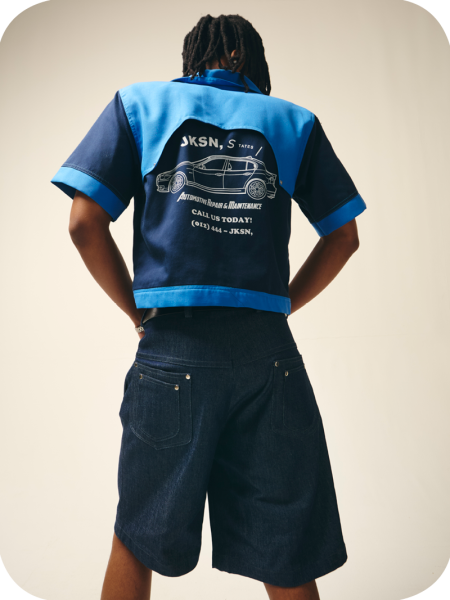 Pleated Denim Shorts - Image 2